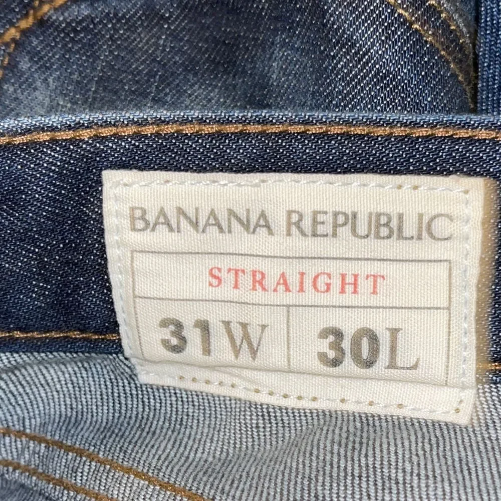 Banana Republic‎ Men's Distressed  Straight Leg Blue Jeans 31 x 30